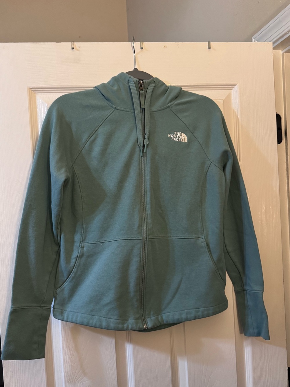 The North Face Sage Green Zip-Up Hooded Jacket